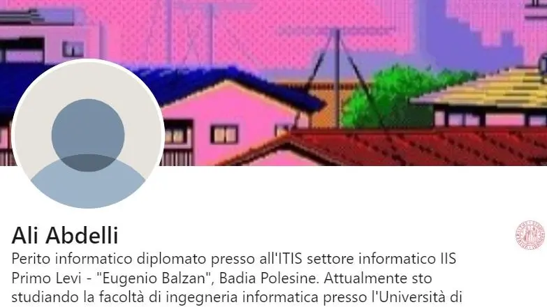 Uno dei profili social di Ali Abdelli, il ragazzo di Merlara arrestato