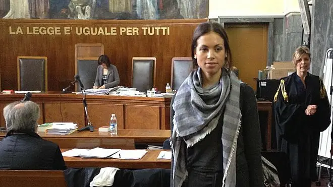 Karima El Marough, conosciuta come Ruby durante il dibattimento a carico di Emilio Fede, Lele Mora e Nicole Minetti a Milano, 17 maggio 2013. ANSA/STEFANO PORTA