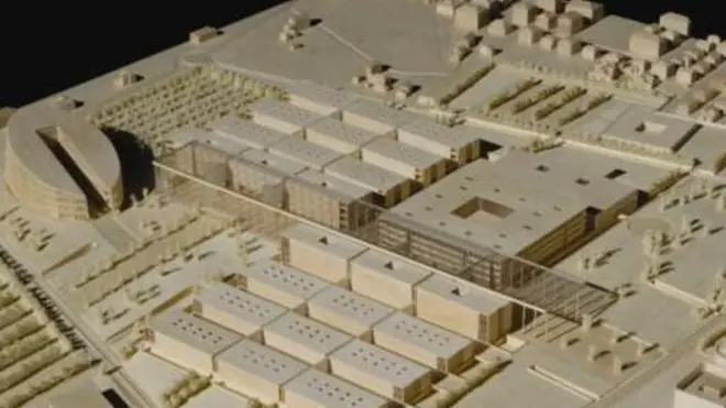 - Il plastico del nuovo ospedale a Padova Ovest, visto da corso Australia