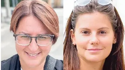 A sinistra Carlotta Bertazzi e, a destra, Chiara Brocca. Sono insegnanti assunte con la prova bis che ora rischiano di essere licenziate