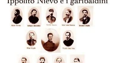 Dall’alto, in senso orario: l’incontro di ieri a Palazzo Moroni con le associazioni, le foto degli 11 universitari garibaldini e di Ippolito Nievo Due cartoline coi ritratti di Garibaldi e un manifesto del Comune. Sotto, l’assessore Andrea Colasio e, a sinistra, il rettore Giuseppe Zaccaria