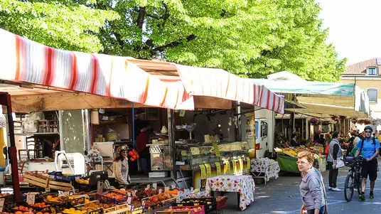 Monselice (PD), 30 Aprile 2018. Nuova disposizione del mercato del lunedÃ¬