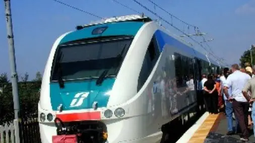 Un treno in stazione a Trebaseleghe