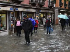 Interpress/M.Tagliapietra Venezia 12.11.2019.- Acqua alta Toletta.