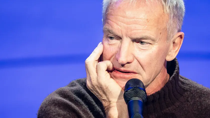 epa11012064 British artist Sting announces at a press event a new musical at OEstre Gaswerk Theater in Copenhagen, Denmark, 05 December 2023. The musical "The last ship" will premiere in Scandina at OEstre Gaswerk Theater on 07 March 2025. EPA/MADS CLAUS RASMUSSEN DENMARK OUT