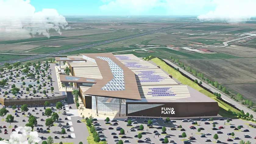 Un rendering del progettato centro commerciale