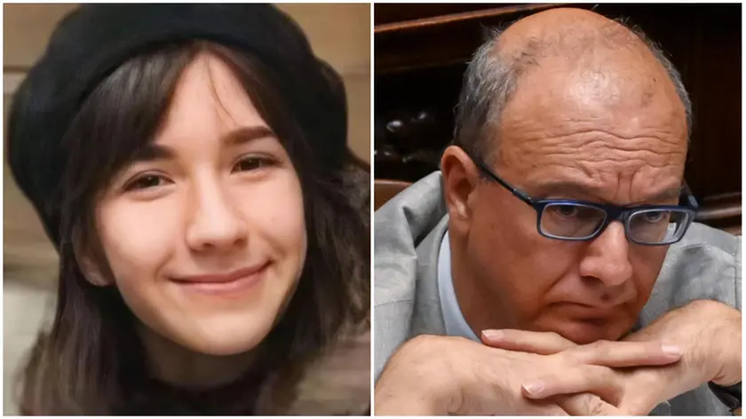 Giulia Cecchettin e a fianco il ministro dell'Istruzione Giuseppe Valditara