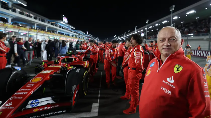 epa11752384 Scuderia Ferrari team principal Frederic Vasseur smiles on the starting grid the Formula 1 Qatar Grand Prix at the Lusail International Circuit racetrack in Lusail, Qatar, 01 December 2024. EPA/ALI HAIDER