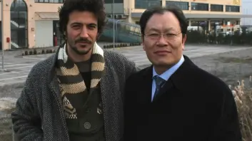 Nella foto Hu Lishuang, a destra con il progettista Matteo Masiero che ha curato gli interni
