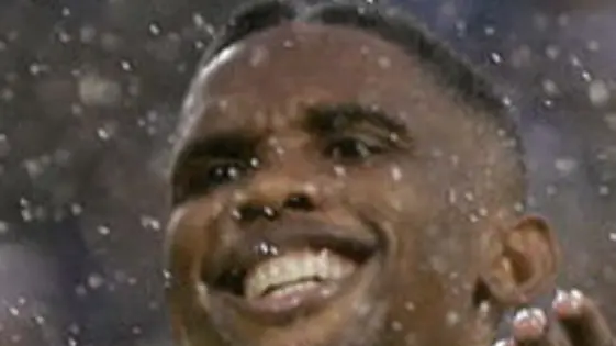 Cameroon's Samuel Eto’o gestures during the group A World Cup soccer match between Mexico and Cameroon in the Arena das Dunas in Natal, Brazil, Friday, June 13, 2014. (AP Photo/Ricardo Mazalan)