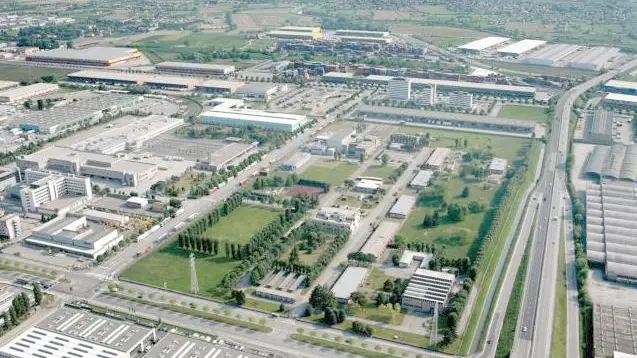 Una veduta della zona industriale: le aree verdi non sono state inserire nel Piano del Comune
