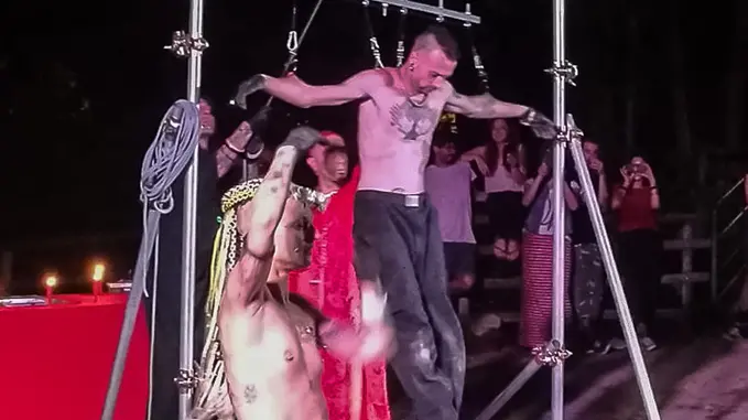 Monselice (PD), 4 Giugno 2018 Esibizione dei Bloody Cirkus al parco Buzzaccarini Nella foto: lo spettacolo Cochaplague.