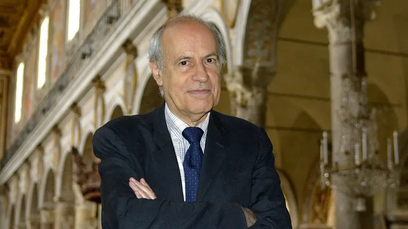 Foto.Daniele Leone / LaPresse.Cronaca.Roma 27.05.2014.Conferenza stampa di presentazione di Divini Devoti-I Tesori degli Ordini Religiosi, documentario sulla Basilica di Santa Maria in Aracoeli prodotto da Rai 5..Nella foto, Claudio Strinati