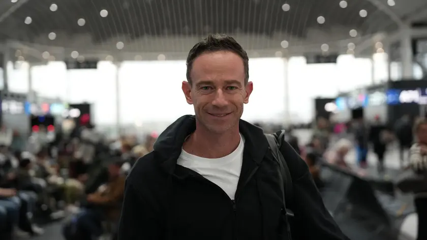 Filippo Volandri, captain of Italian tennis National team, arrives at the 'Leonardo da Vinci' international airport in Fiumicino, near Rome, Italy, 27 November 2023. ANSA/TELENEWS