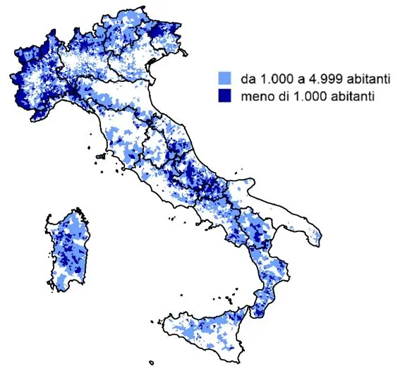 Comuni in Italia con meno di 5.000 abitanti