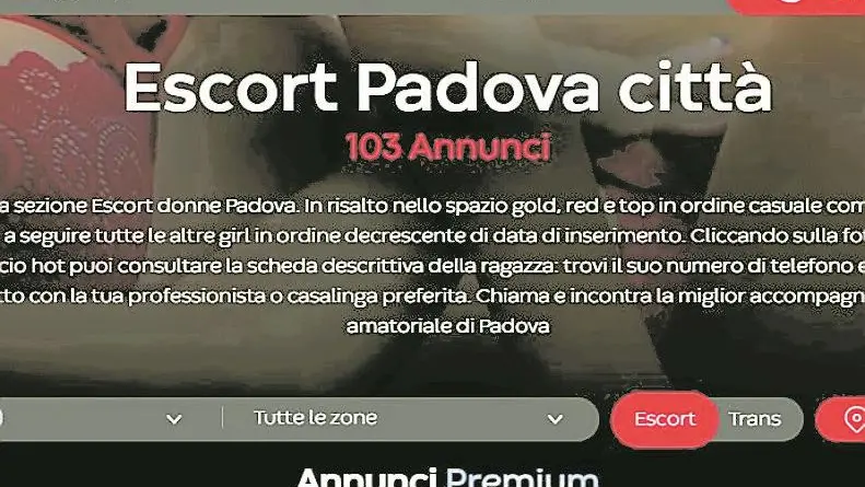 Il sito Moscarossa dove la quindicenne aveva pubblicato il proprio annuncio a luci rosse