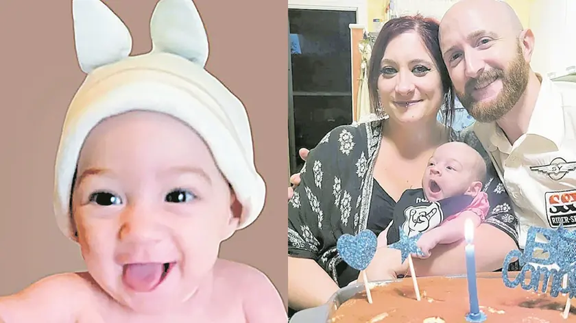 Il dolcissimo sorriso della bellissima Leda, in una foto recente e in occasione della festa per il suo primo mese di vita