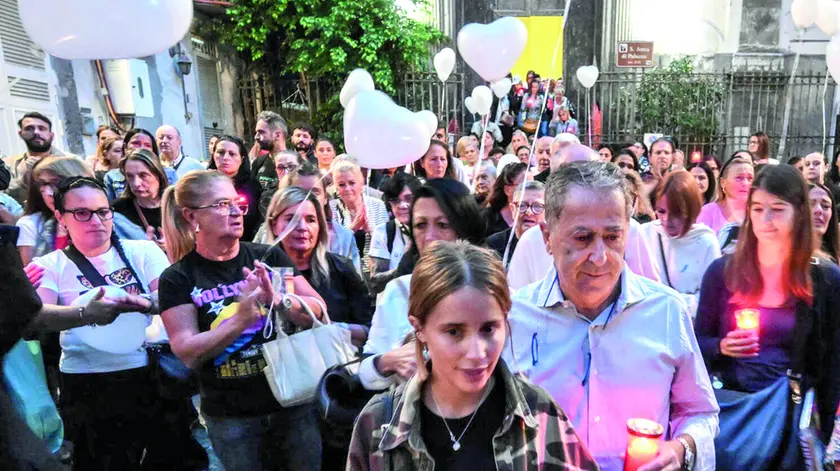 Gianfranco e Roberta Jaconis alla fiaccolata di Napoli per Chiara