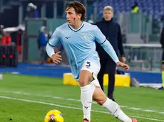 Lazio's Luca Pellegrini during the Italian Serie A soccer match between Lazio and Bologna at the Olimpico stadium in Rome, Italy, 24 November, 2024. ANSA/FABIO FRUSTACI
