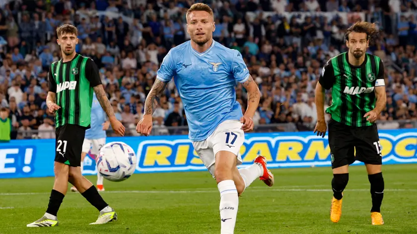 Lazio’s Ciro Immobile during the Italian Serie A soccer match between Lazio and Sassuolo at the Olimpico stadium in Rome, Italy,, Rome 26 May 2024. ANSA/FABIO FRUSTACI