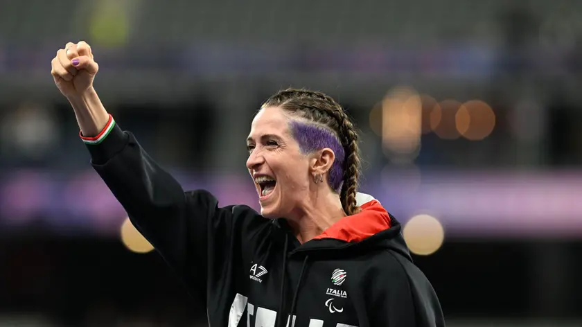 Martina Caironi vince l'oro nei 100 metri T63 alle Paralimpiadi di Parigi 2024, 7 settembre 2024 ANSA/ CIP/Augusto Bizzi ANSA PROVIDES ACCESS TO THIS HANDOUT PHOTO TO BE USED SOLELY TO ILLUSTRATE NEWS REPORTING OR COMMENTARY ON THE FACTS OR EVENTS DEPICTED IN THIS IMAGE; NO ARCHIVING; NO LICENSING NPK
