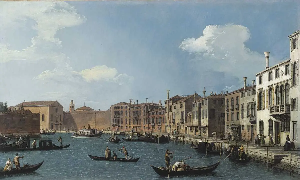 Antonio Canal detto Canaletto - Il Canal Grande da Santa Chiara verso Santa Croce, Olio su tela - Parigi, Musée de Cognacq-Jay