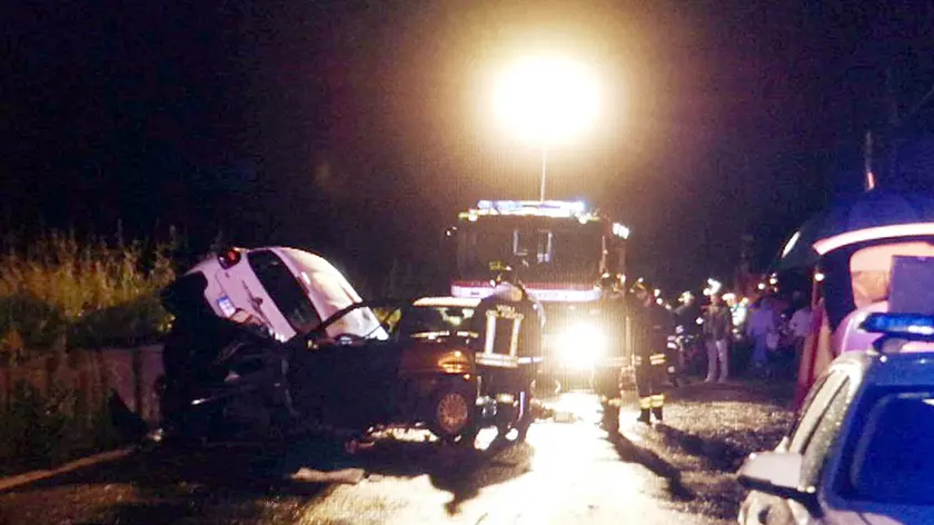 La scena dell'incidente in Strada Battaglia (foto Piran)