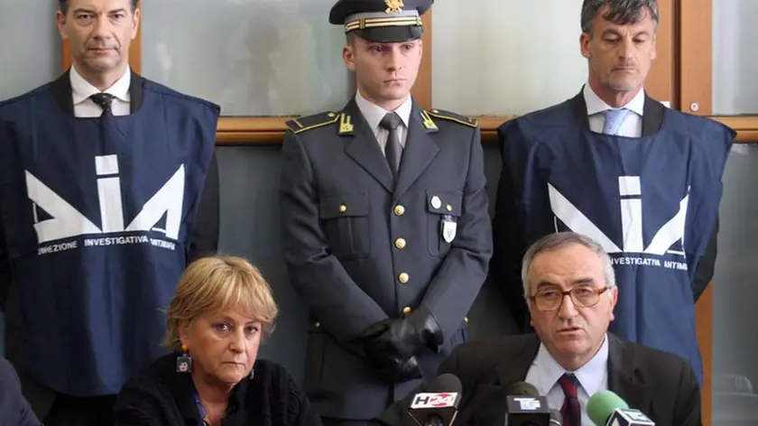 Edmondo Bruti Liberati e Ilda Boccassini durante la conferenza stampa in Tribunale sugli arresti per infiltrazioni n'drangheta in appalti Expo2015. Milano, 8 maggio 2014. ANSA/STEFANO PORTA