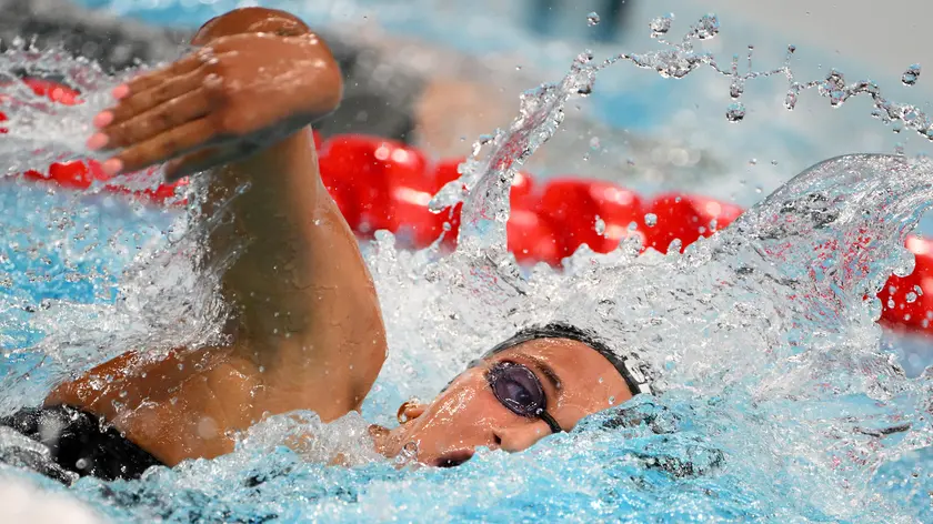 Italian Simona Quadarella competes in the Women's 800m Freestyle final of the Swimming competitions during the Paris 2024 Olympic Games at the Paris La Defense Arena in Paris, France, 03 August 2024. Summer Olympic Games will be held in Paris from 26 July to 11 August 2024. ANSA/ETTORE FERRARI
