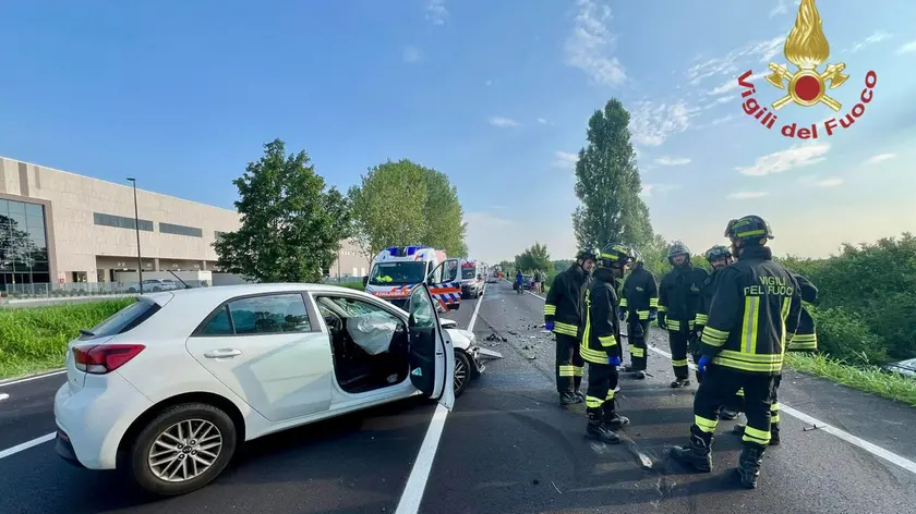 Una delle auto coinvolte nell'incidente