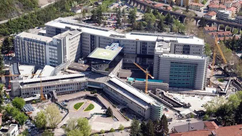 Veduta aerea dell'ospedale Santa Chiara di Trento