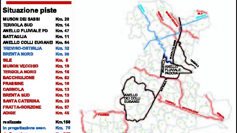 LA MAPPA Al centro, le piste in provincia di Padova Sotto, la presidente Barbara Degani