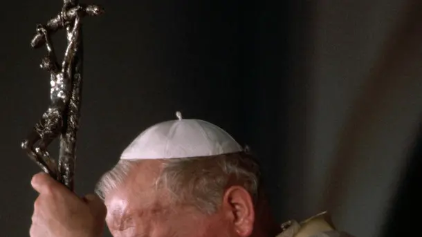 February 1982, Nigeria --- Pope John Paul II holds a mass while on a state visit to Nigeria. --- Image by © Vittoriano Rastelli/CORBIS