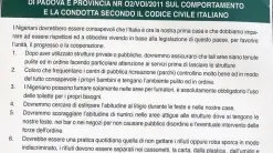 LE REGOLE. Uno dei manifesti dei nigeriani