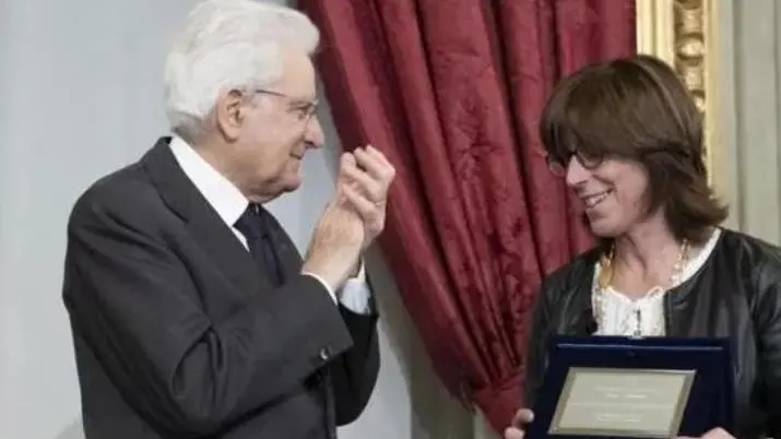 La dirigente scolastica Paola Morato con il presidente Sergio Mattarella