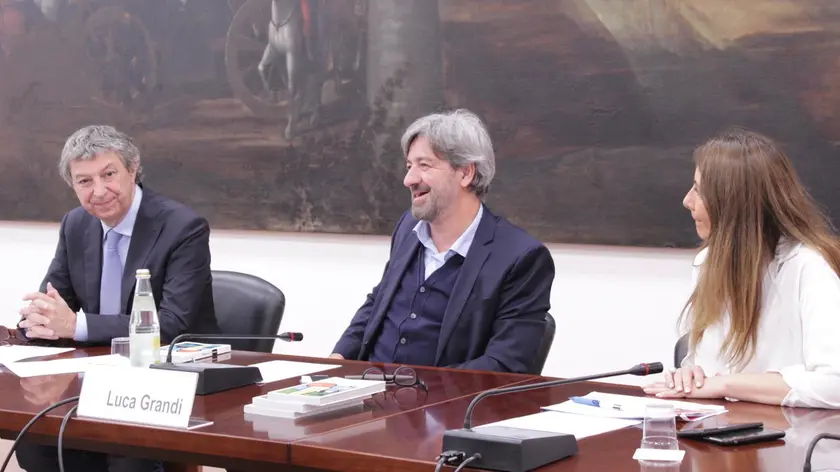 Da sinistra Nicola Rossi, Luca Grandi e Patrizia Desidera alla presentazione dell'evento in Fiera a Padova