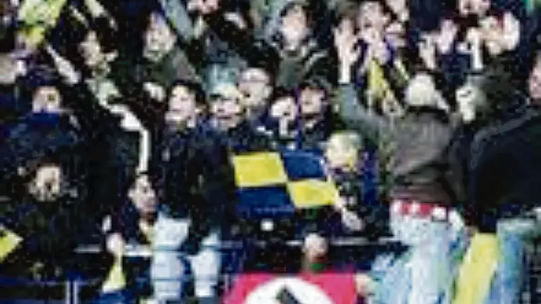Un gruppo di ultras dell'Hellas Verona