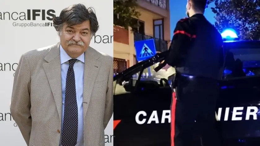 A sinistra Egon von Furstenberg e un posto di blocco dei carabinieri sul Terraglio