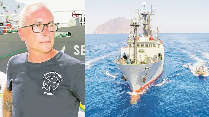 Andrea Morello e volontari di Sea Shepherd in azione