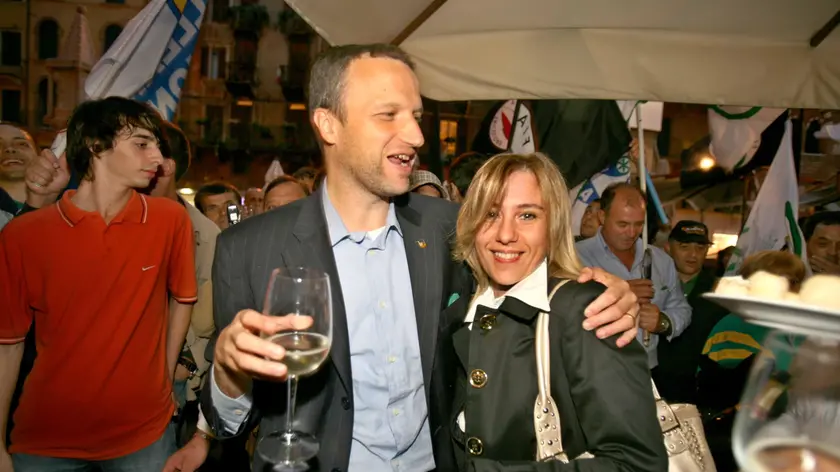 L'assessore Falvio Tosi con la moglie Stefania Villanova (foto di Giorgio Marchiori) Sotto, Martini e Cancian