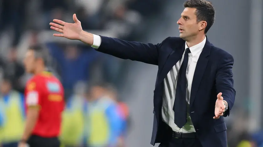 Juventus coach Thiago Motta gesture during the italian Serie A soccer match Juventus FC vs Parma Calcio at the Allianz Stadium in Turin, Italy, 30 october 2024 ANSA/ALESSANDRO DI MARCO