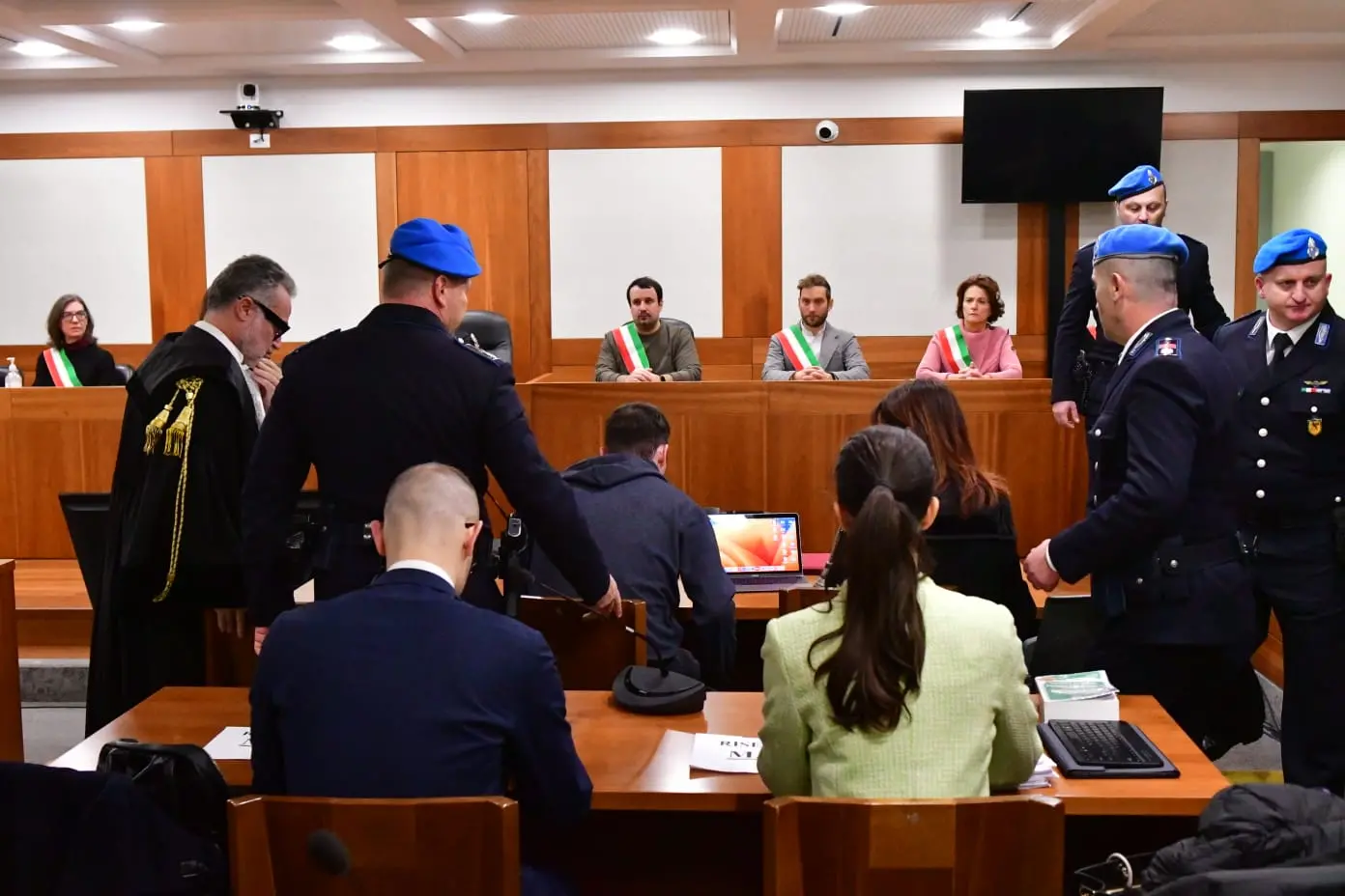 La Corte d'Assise in aula per il processo a Filippo Turetta