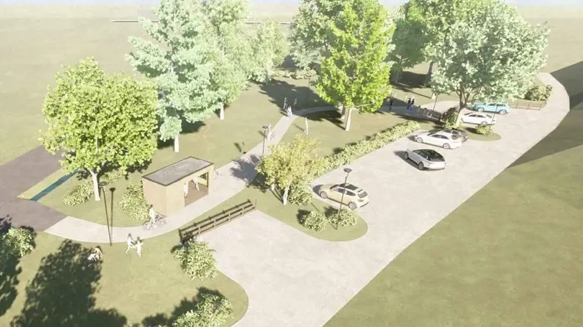 Un rendering del parcheggio scambiatore che sarà realizzato