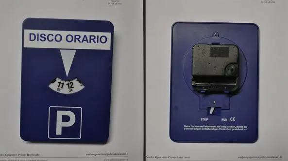 Il disco orario motorizzato (foto dal Giornale di Vicenza)