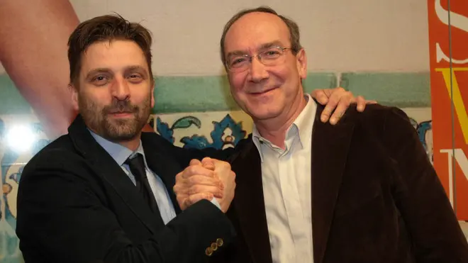 CADONI NUOVO PRESIDENTE ALBERGATORI ABANO a sex l'ex pres. BREGOLIN con il presidente BOARETTO