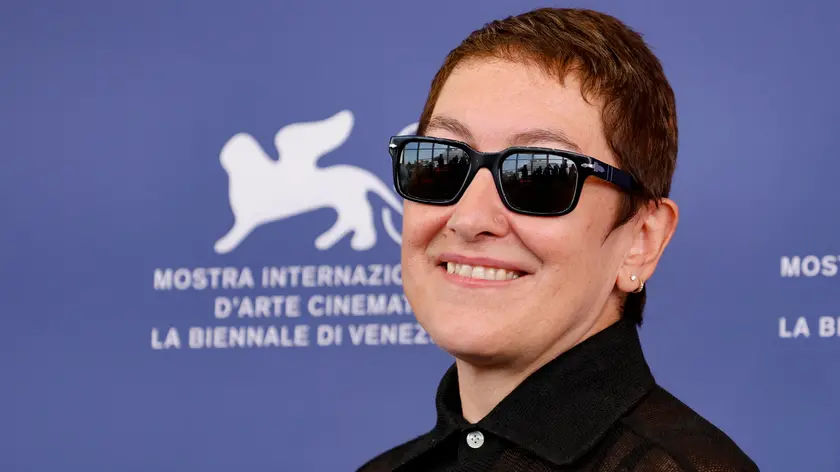 Greek director Athina Rachel Tsangari poses at a photocall of ‘Harvest’ at the 81st annual Venice International Film Festival, in Venice, Italy, 03 September 2024. The movie is presented in the official competition 'Venezia 81' at the festival running from 28 August to 07 September 2024. ANSA/FABIO FRUSTACI