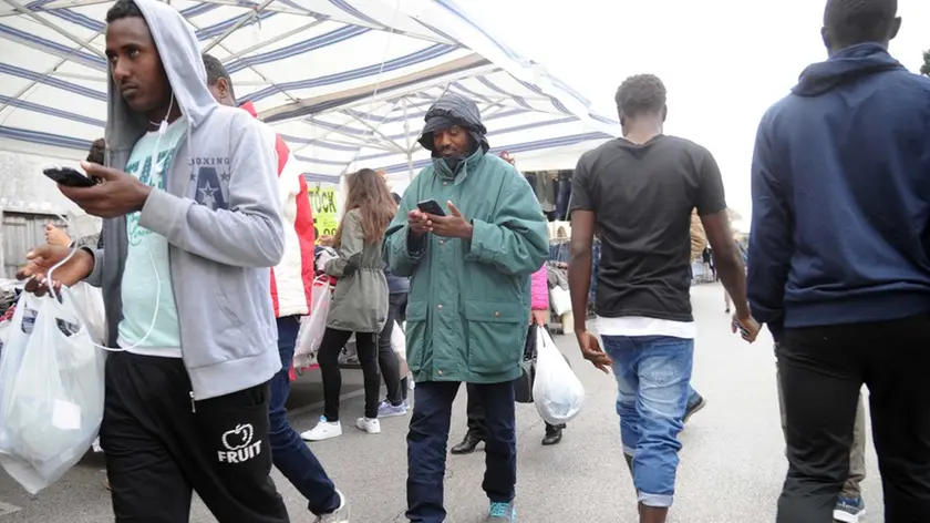 STIEVANO , Ag. Zangirolami, Agna Nella Foto: Emergenza profughi, mercato di Agna.