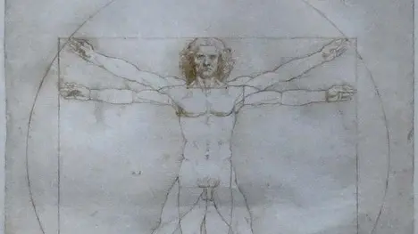 Interpress/M.Tagliapietra Venezia 16.04.2019.- Inaugurazione Mostra "Leonardo Da Vinci. L'Uomo modello del Mondo". Gallerie dell'Accademia. Uomo Vetruviano.