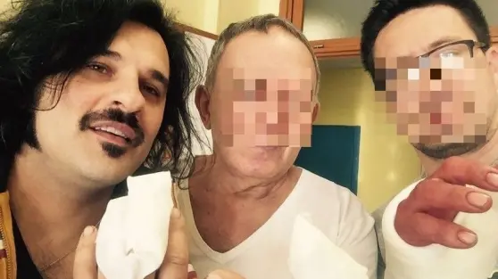 Mauro Marin in ospedale nella foto da lui postata sul suo Facebook