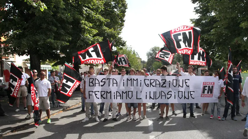 BELLUCO MANIFESTAZIONE FORZA NUOVA BATTAGLIA
